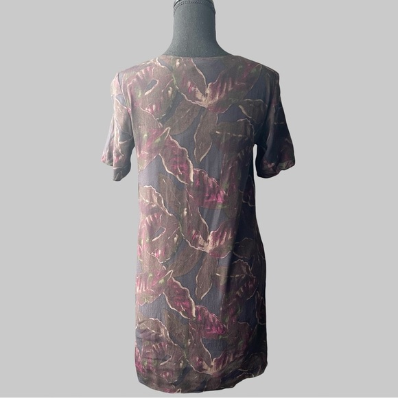 Wilfred Free Aritzia Teigan Boho Short Sleeve Rayon Floral Shift Dress - Picture 3 of 12